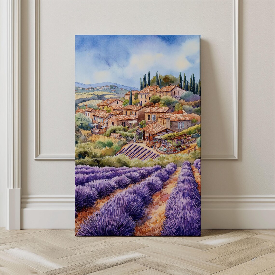 Watercolor France Provence Travel Poster, Lavender Field - Image 3