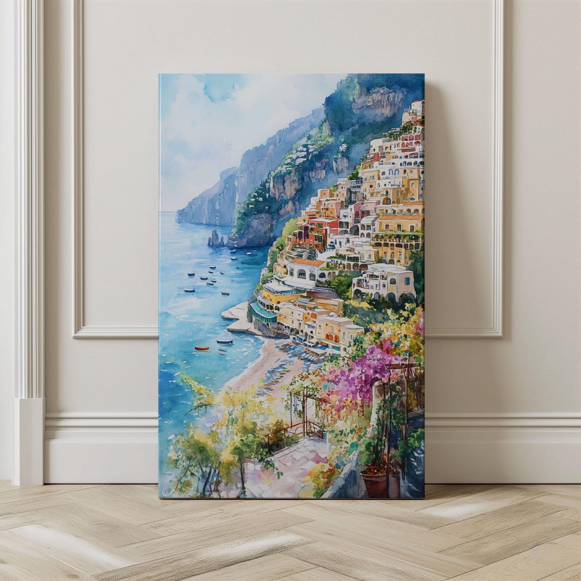 Positano, Italy Watercolor Travel Poster Art Print - Image 2