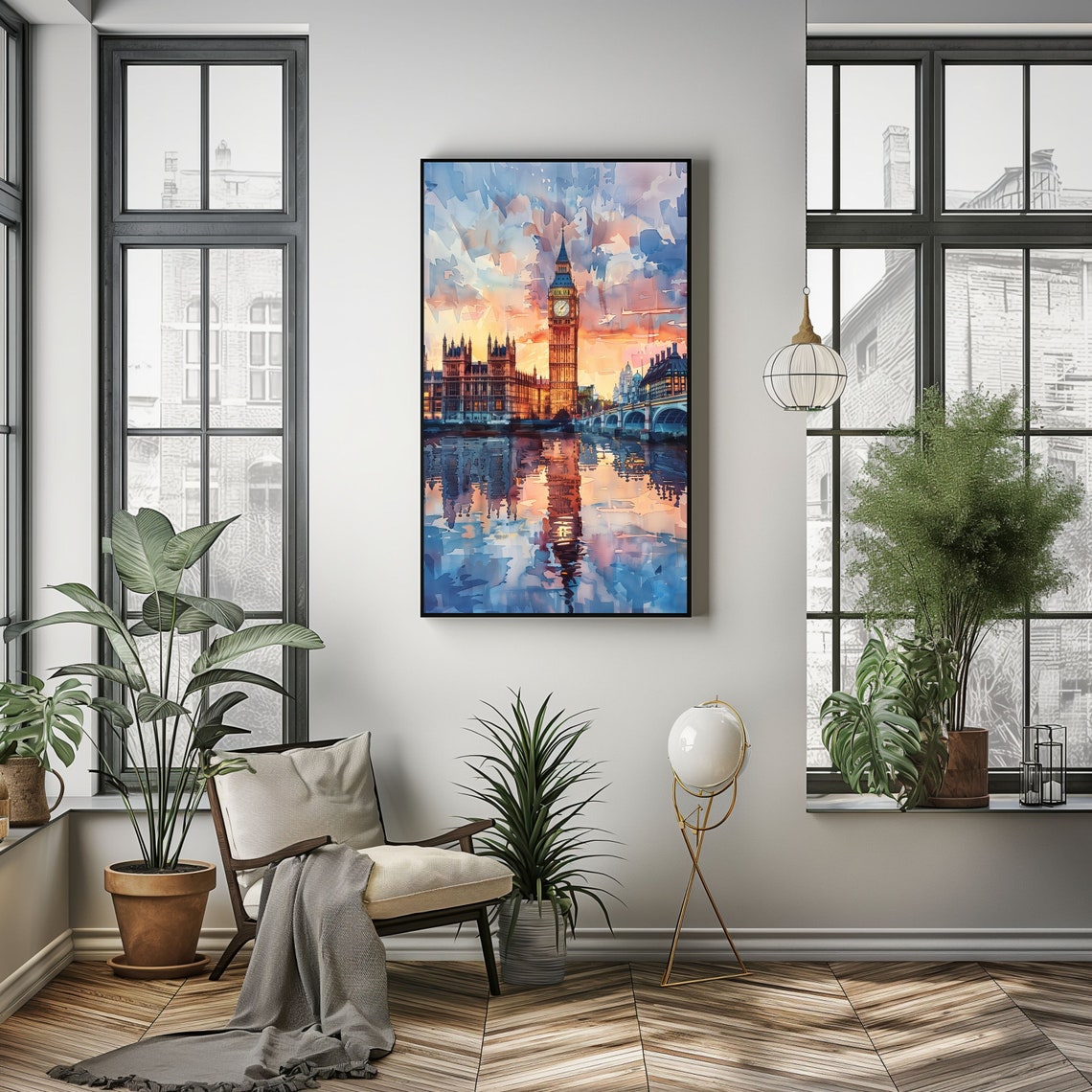 Watercolor London City Poster, Big Ben Travel Print - Image 2