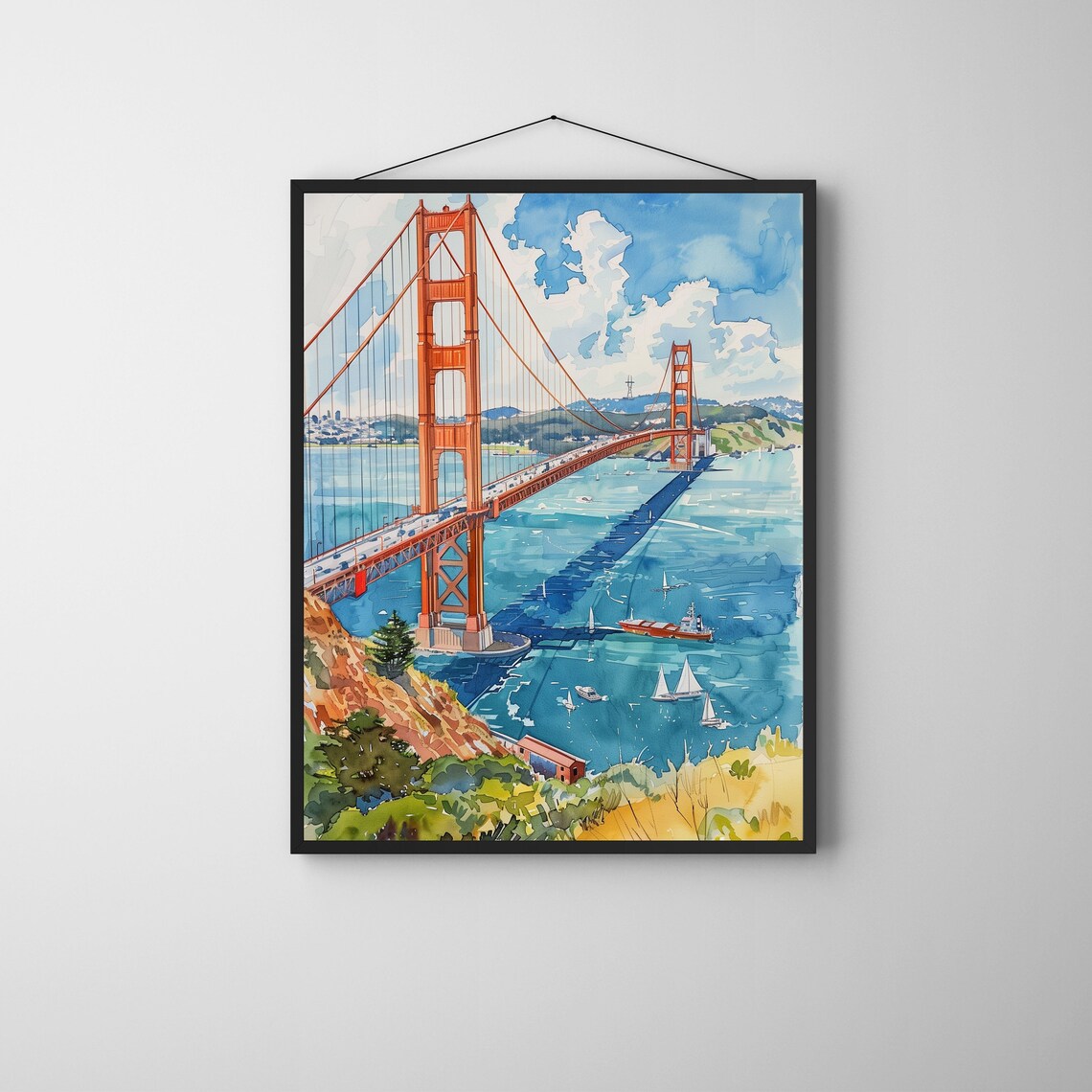 Watercolor San Francisco Travel Poster, California - Image 2