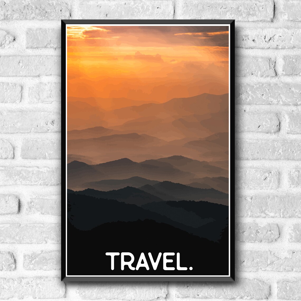 Smoky Mountains Minimalist WPA-Style Travel Poster - Image 3
