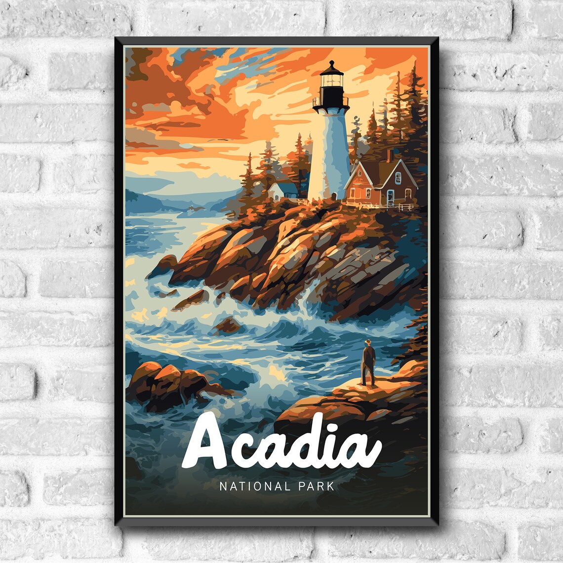 Acadia National Park Vintage Style Travel Poster - Image 3