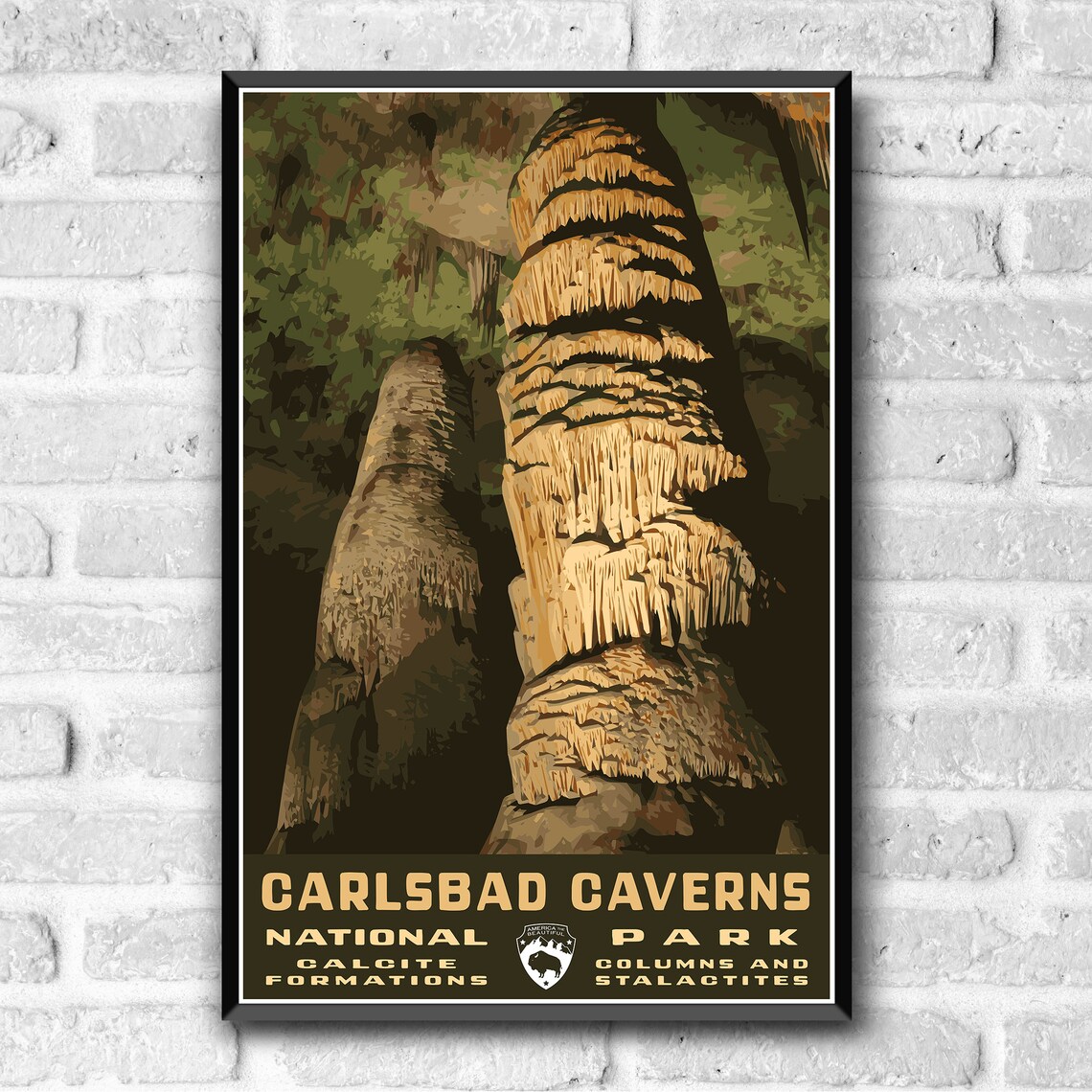 Carlsbad Caverns National Park Vintage Travel Poster - Image 3