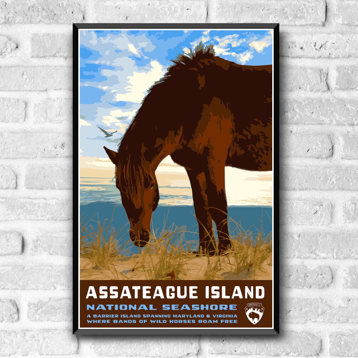 Assateague National Seashore Vintage Travel Poster - Image 3