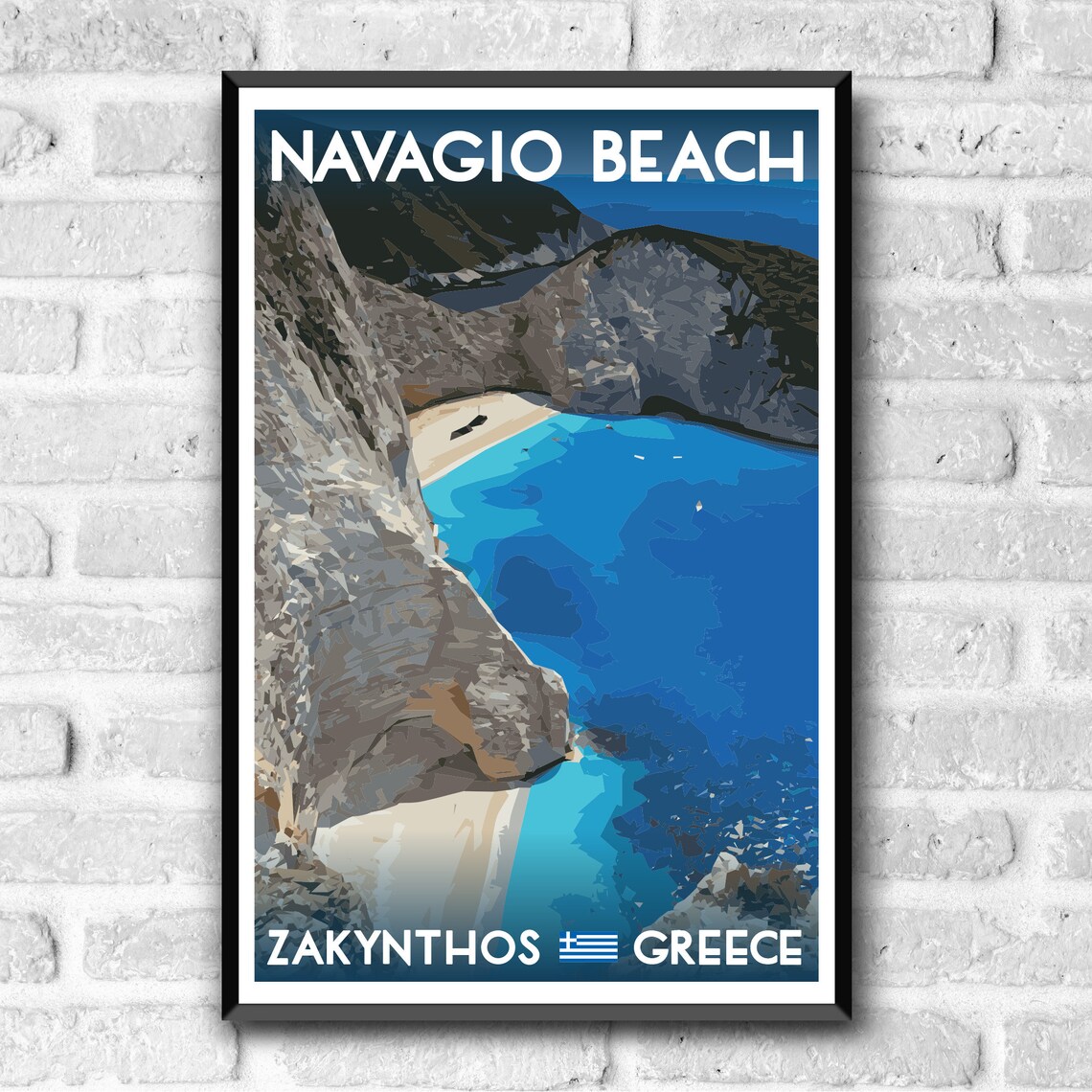 Navagio Beach Vintage Travel Poster, Zakynthos Greece - Image 3