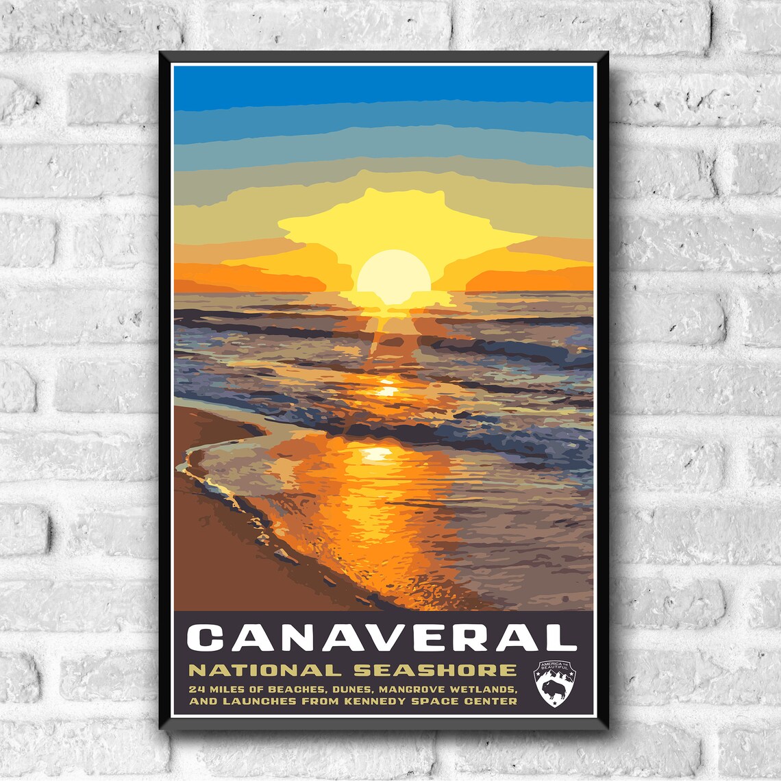Canaveral National Seashore Vintage Travel Poster - Image 3