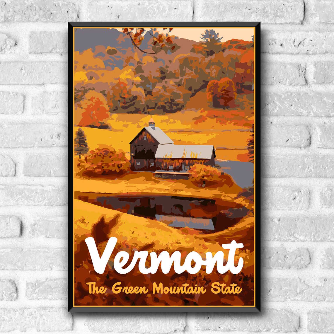 Vermont The Green Mountain State Vintage Travel Poster - Image 3
