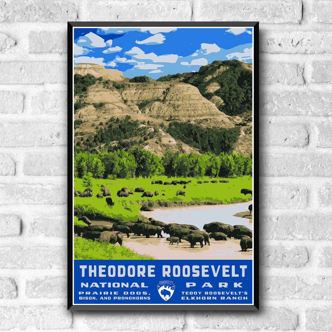 Theodore Roosevelt National Park Vintage Travel Poster Print - Image 2