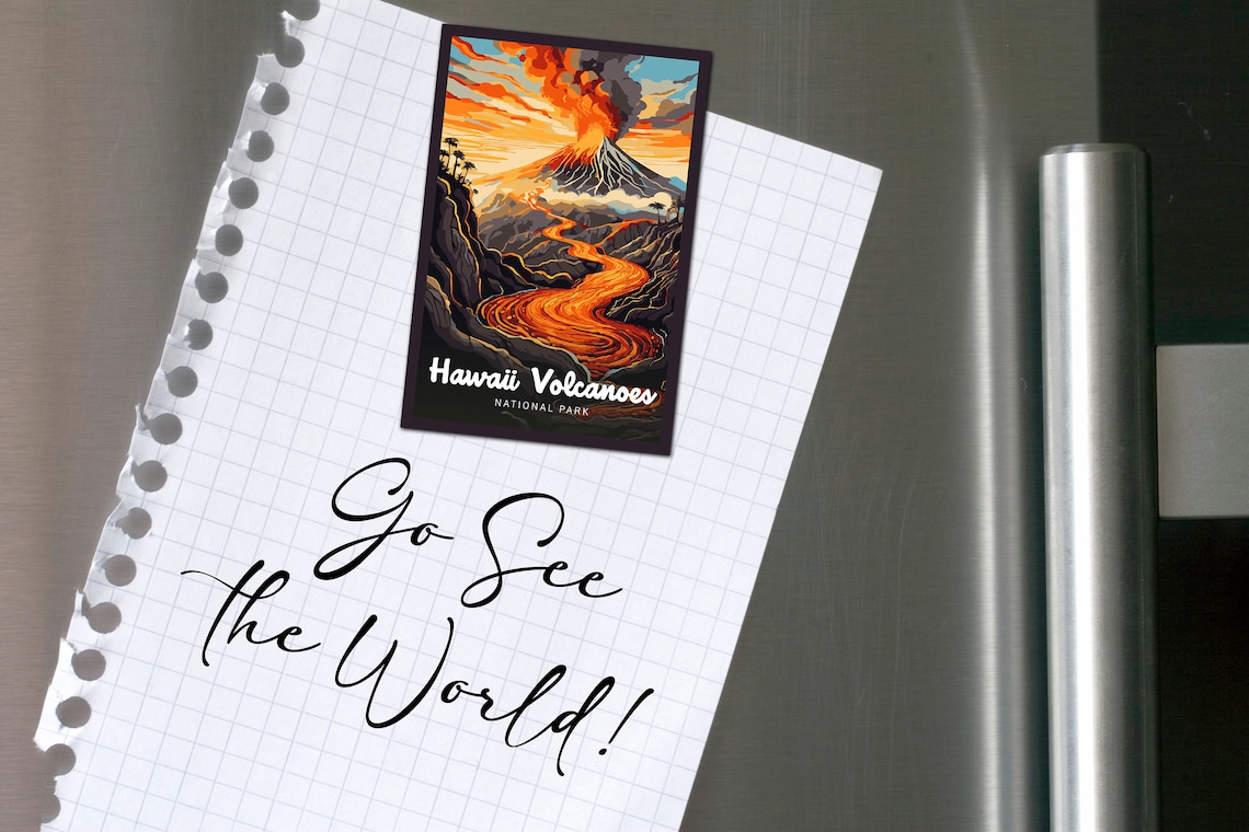 Hawaii Volcanoes National Park Vintage Travel Poster - Image 2