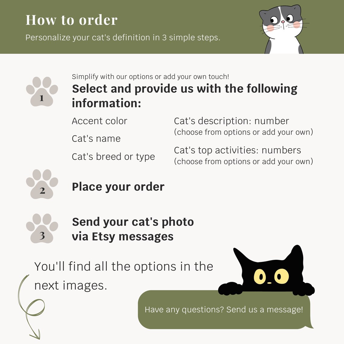 Custom Cat Definition Poster Personalized Tabby Photo Portrait Gift for Cat Mom - Image 3