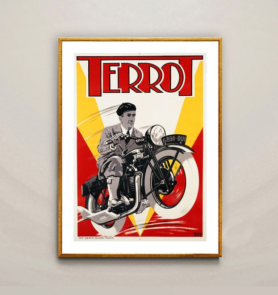 Terrot Vintage Motorcycle Poster Retro Terrot Poster Gift Idea Wall Decor