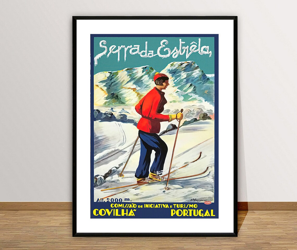 Serra Da Estrla Portugal Vintage Travel Poster - Image 2