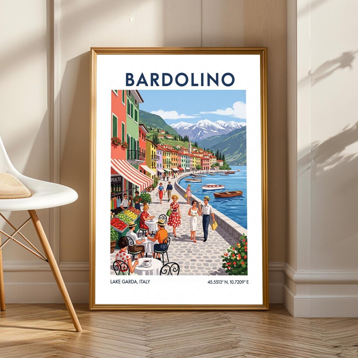 Bardolino Lakeside Promenade Vintage Travel Poster
