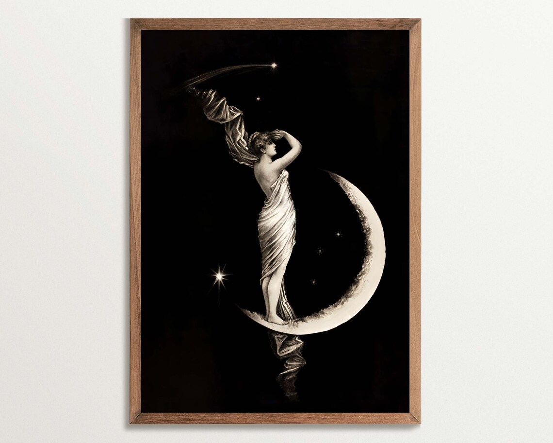 Dark Academia Decor, Celestial Wall Art Print