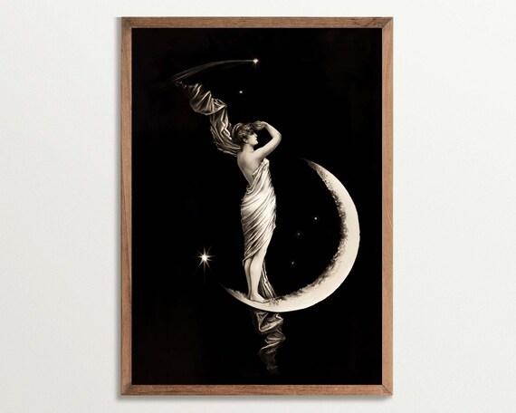 Dark Academia Decor, Celestial Wall Art Print
