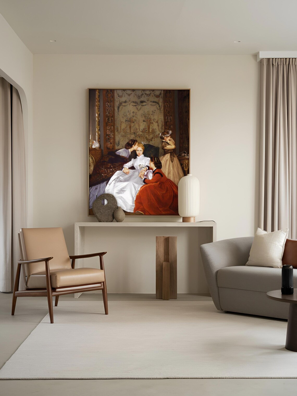 The Hesitant Fiance, Vintage Elegant Interior Print - Image 2