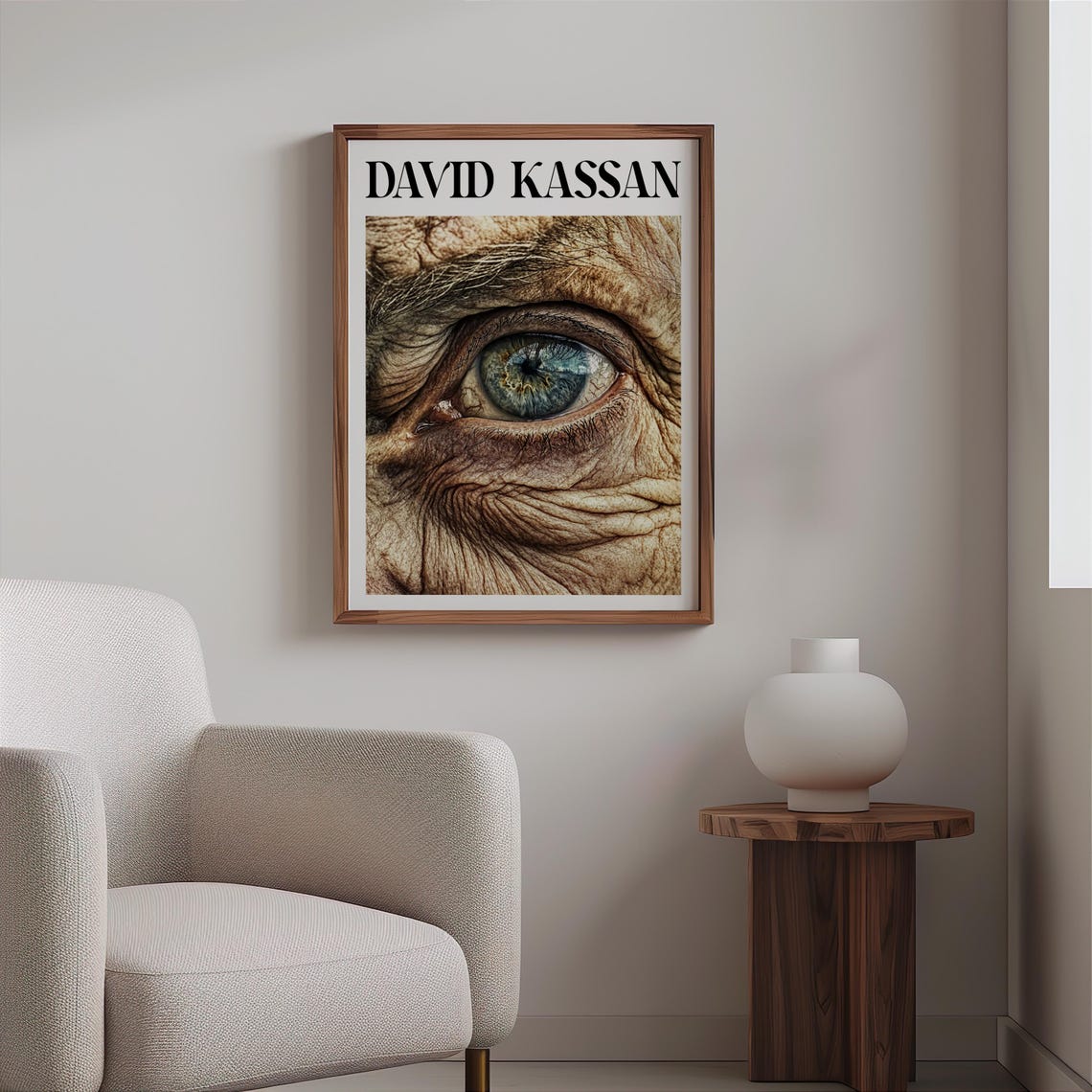 David Kassan Style Weathered Eye Blue Iris Macro Portrait Art Poster - Image 2