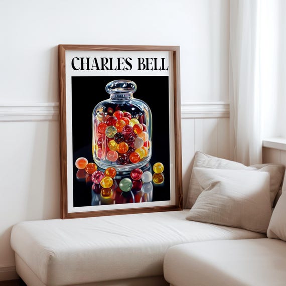 Charles Bell Inspired Photorealism Poster Vintage Gumball Print Colourful Retro Sweetshop Hyper Realistic Candy Machine 1980s