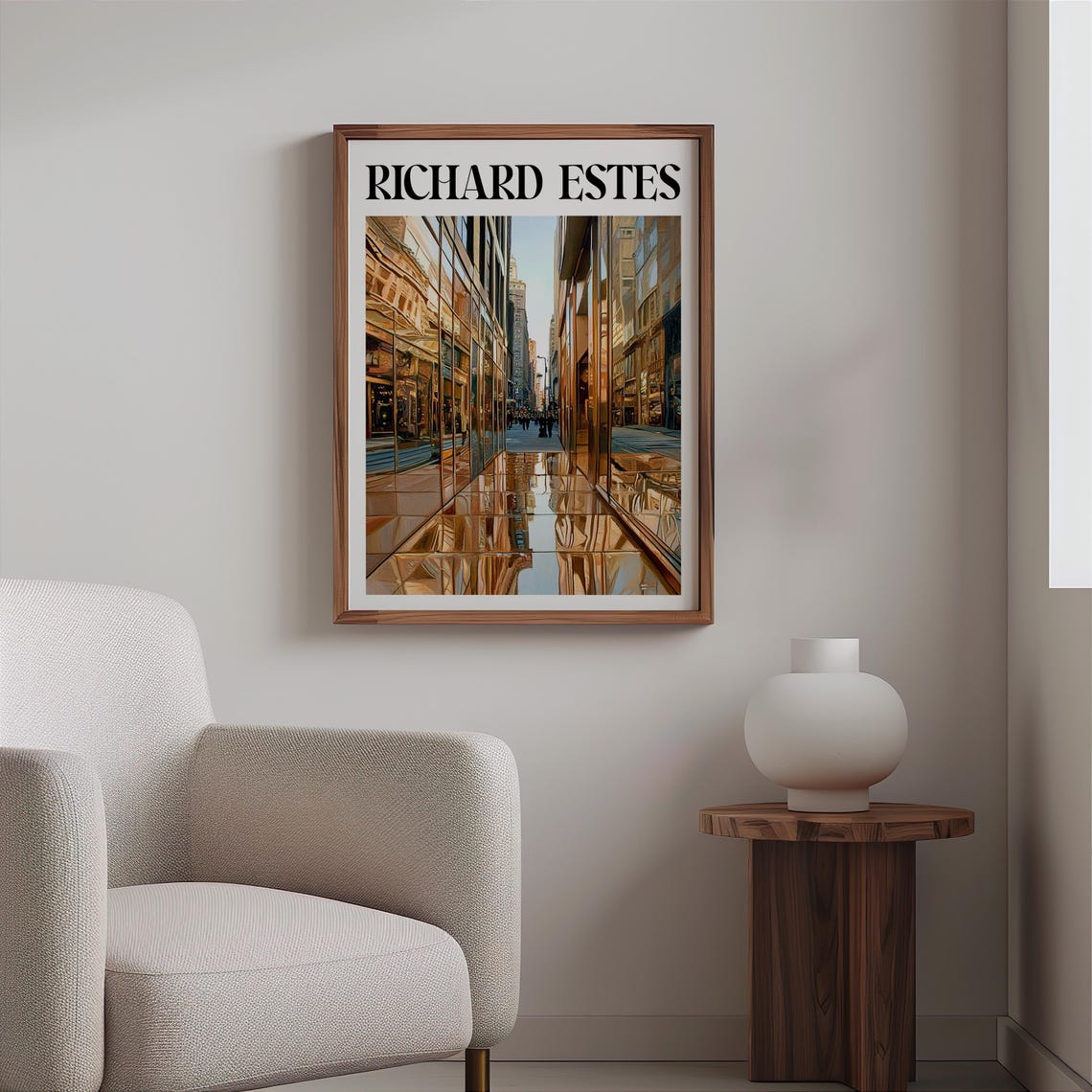 Richard Estes Inspired City Street Glass Facade Reflection Print - Image 2