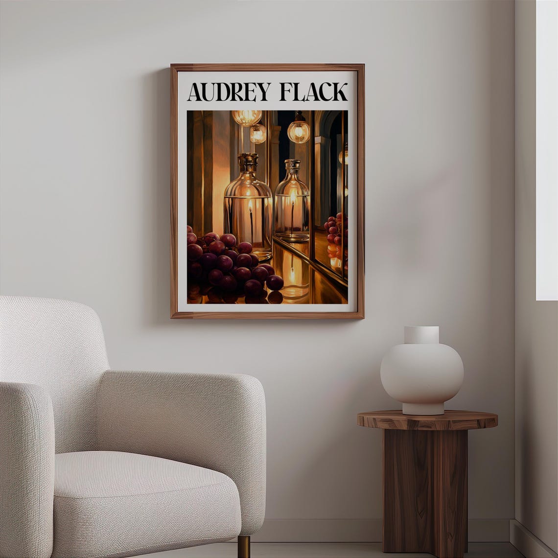 Audrey Flack Inspired Glass Apothecary Bottles Grapes Mirrors Poster - Image 2