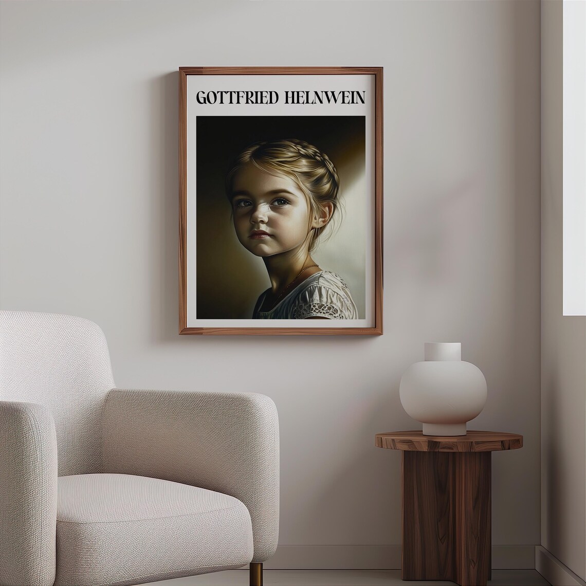 Gottfried Helnwein Inspired Braided Girl Soft Light Portrait Art Print - Image 2