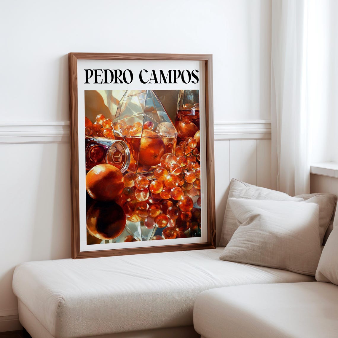 Pedro Campos Inspired Orange Juice Glassware Citrus Berry Print