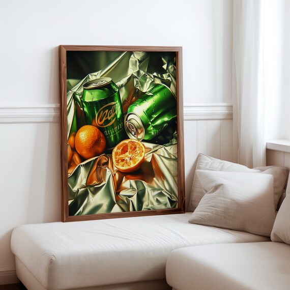 Pedro Campos Inspired Photorealism Print Hyperrealistic Object Posters Modern Realism Wall Decor Realistic Soda Can Fruit Art Print
