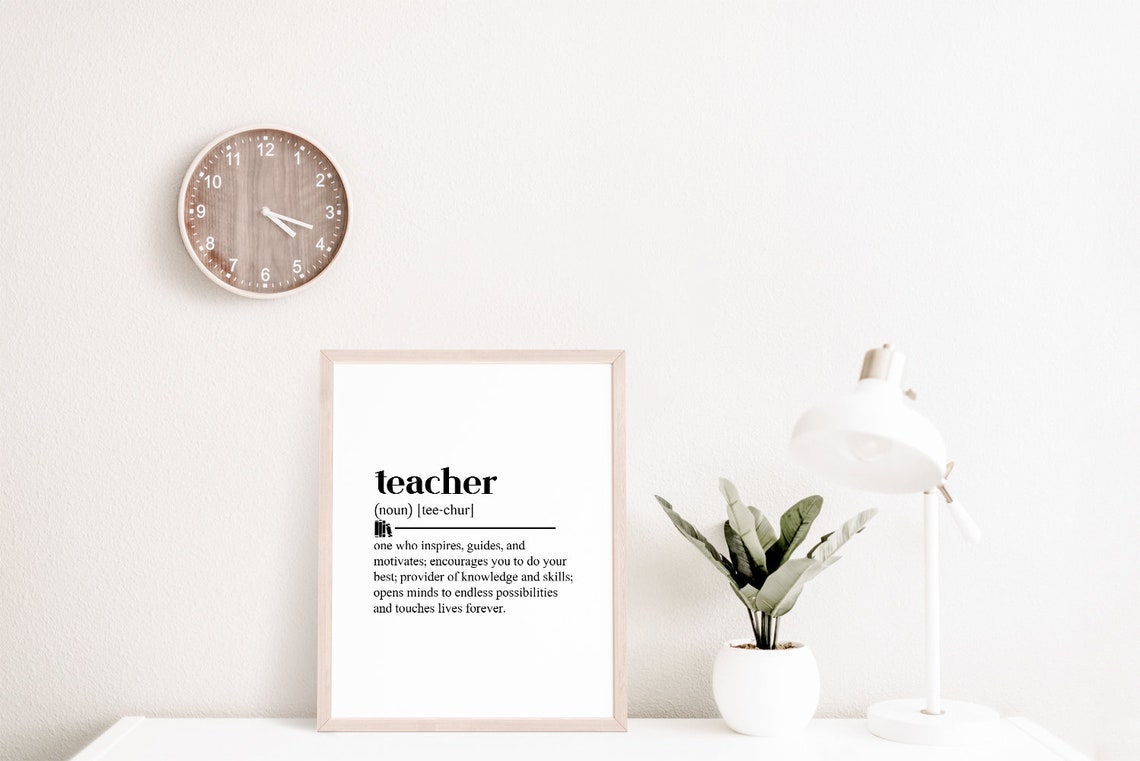 Teacher Definition Inspire Guide Knowledge Classroom Wall Art - Image 2
