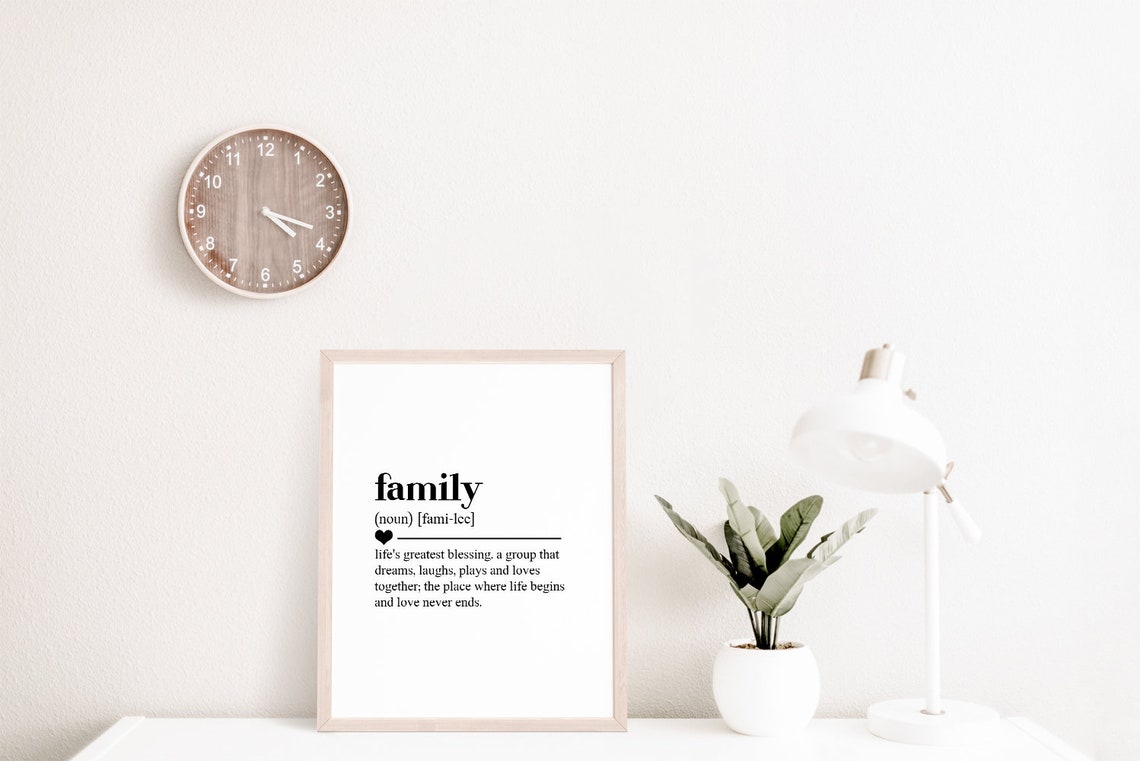 Family Definition Lifes Greatest Blessing Heart Quote Poster - Image 2