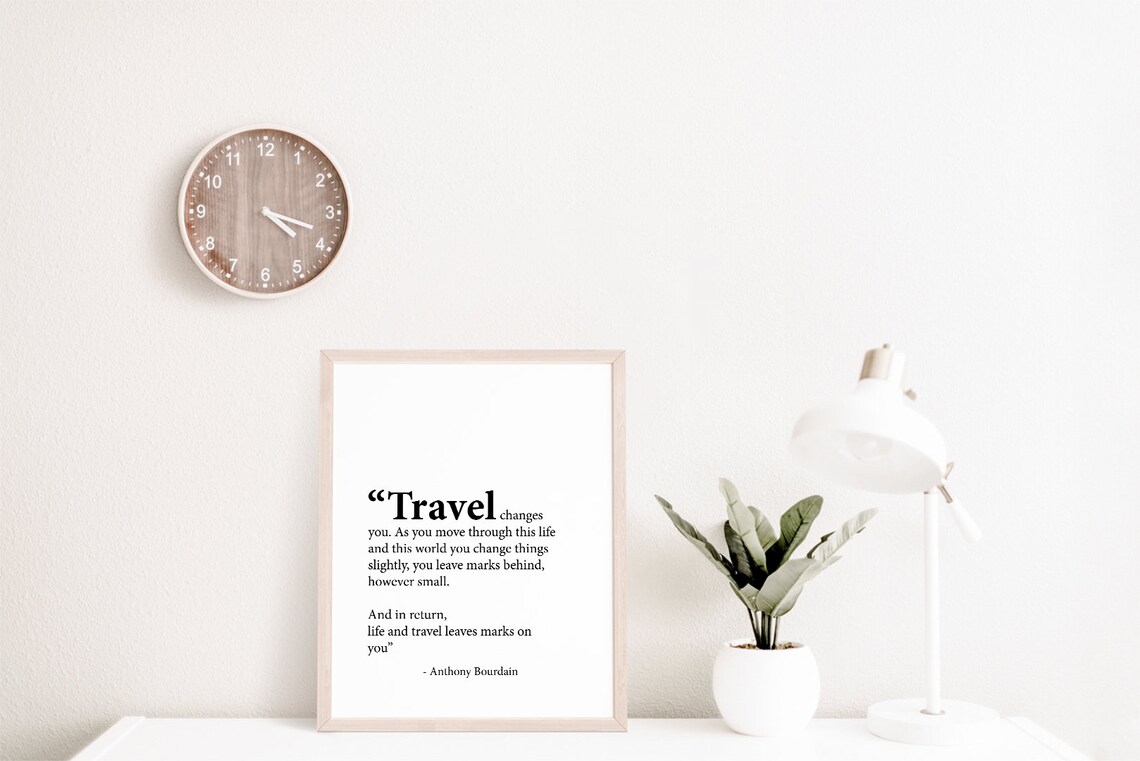 Anthony Bourdain Travel Quotes Art Print - Image 2
