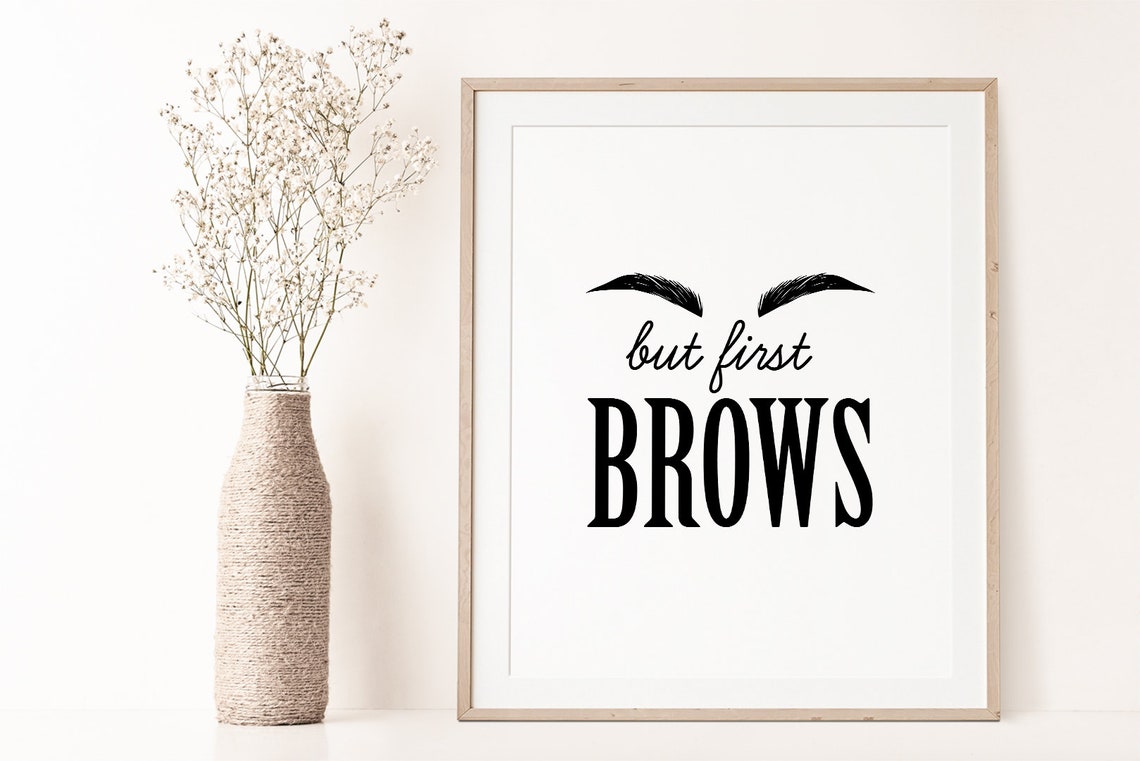 But First Brows Eyebrow Illustration Beauty Salon Quote Wall Art - Image 2