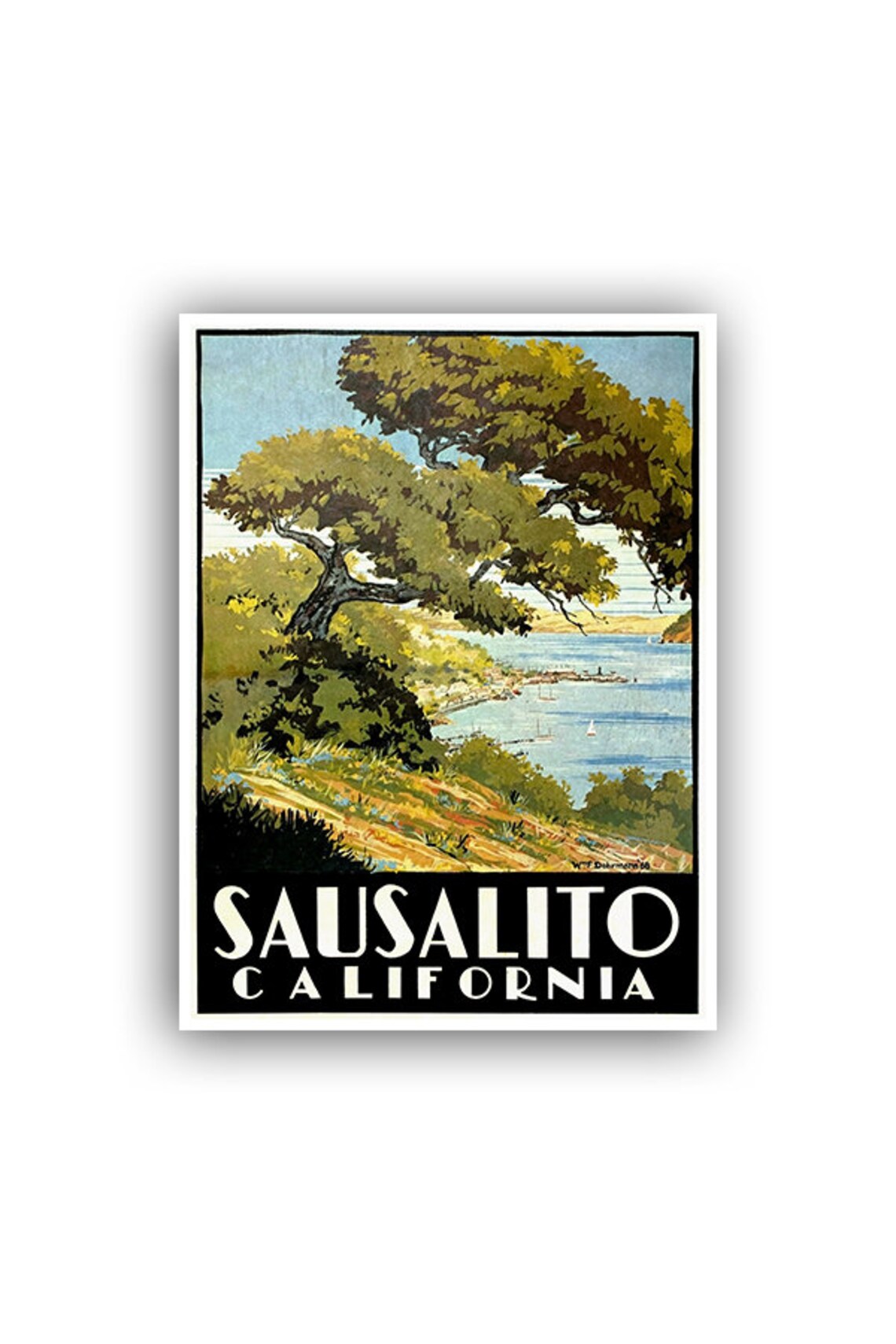 Sausalito Vintage Travel Poster Art Print