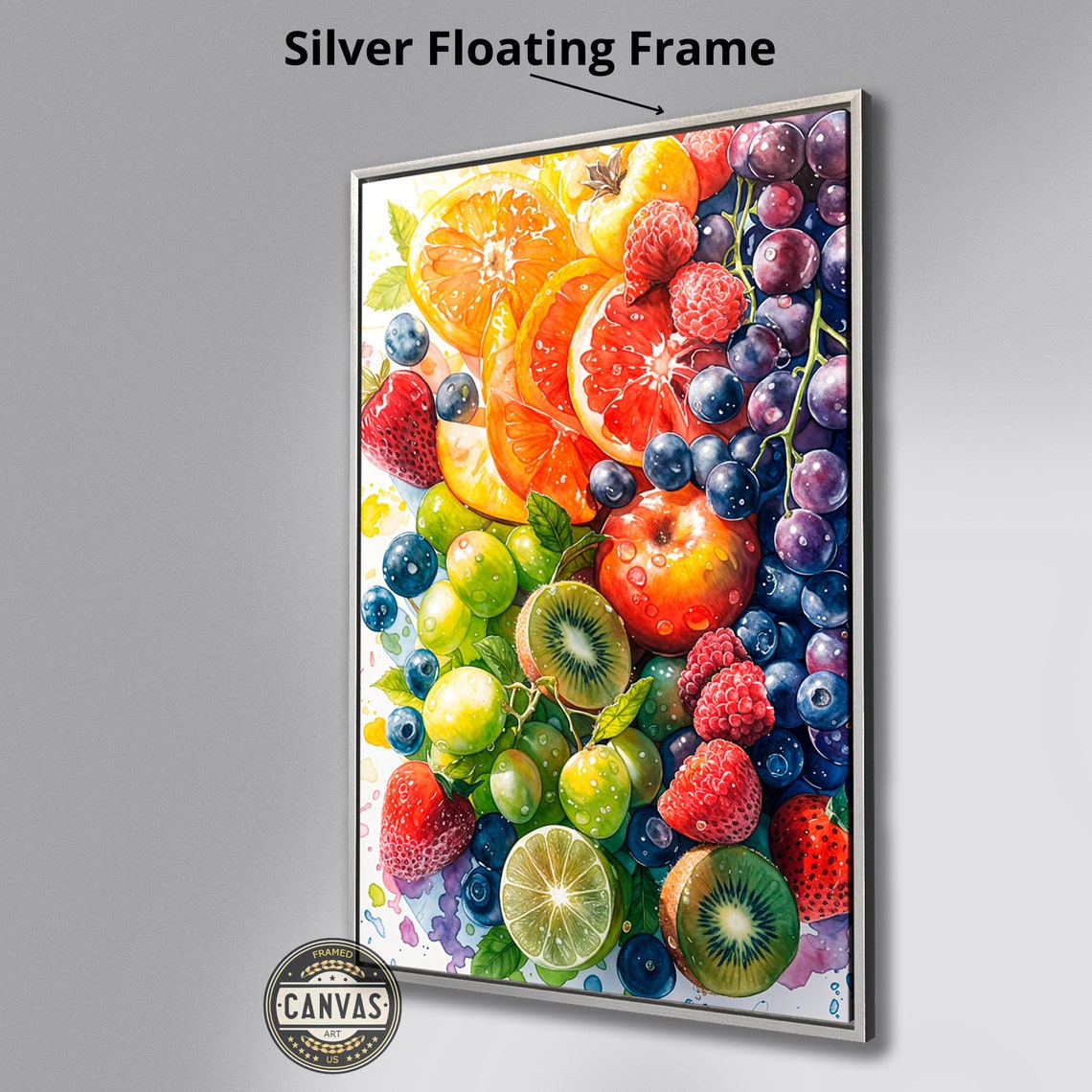Vibrant Lush Citrus Berries Fruit Watercolor Juicy Summer Wall Art - Image 3