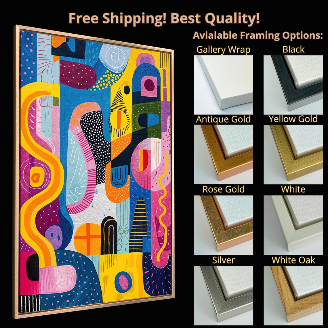 Bold Geometric Shapes Abstract Vibrant Modern Colorful Wall Art - Image 5