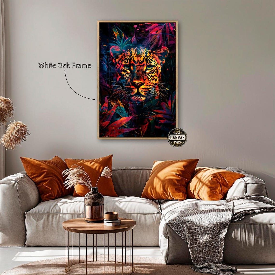Neon Leopard In Psychedelic Jungle Bold Electric Wildlife Art Poster - Image 5