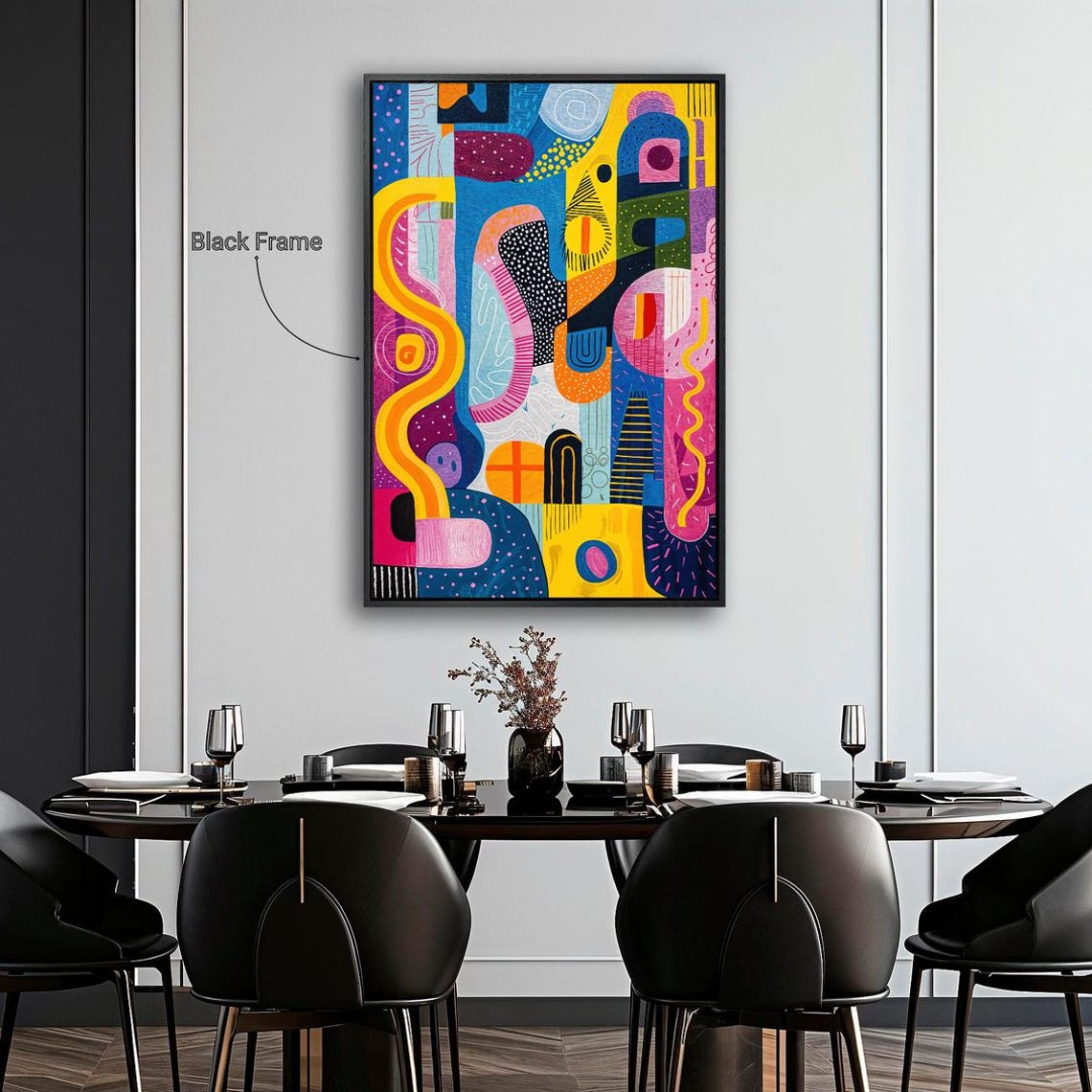 Bold Geometric Shapes Abstract Vibrant Modern Colorful Wall Art - Image 4
