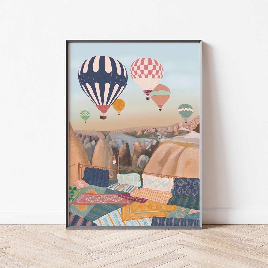 Cappadocia Hot Air Balloons Terrace Rugs Fairytale Valley Art Poster - Image 4