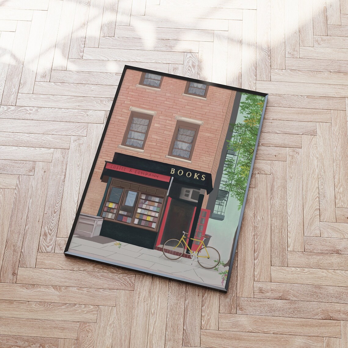 New York Illustration New York Bookshop Bookshop Illustration New York Bookstore Art Bookshop Art Print Brooklyn Illustration - Image 2