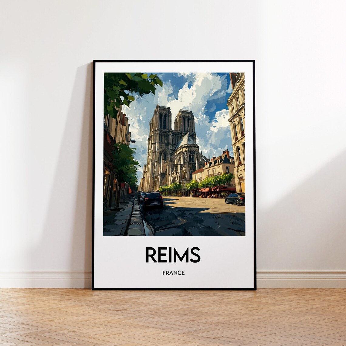 Reims Vintage Travel Poster, Grand Est France