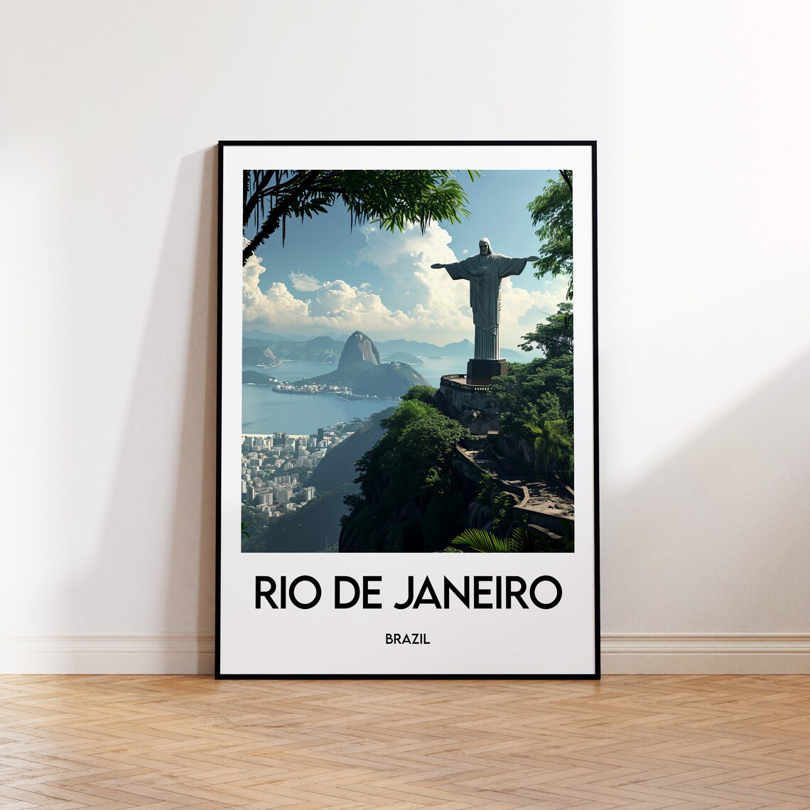 Rio de Janeiro Brazil Christ the Redeemer Statue View Travel Poster