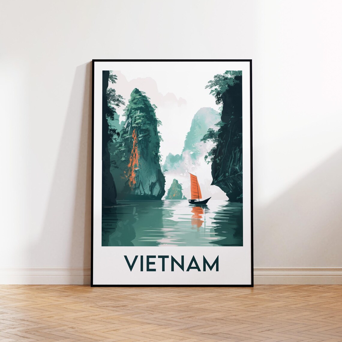 Vietnam Vintage Travel Poster, Customizable Art Print