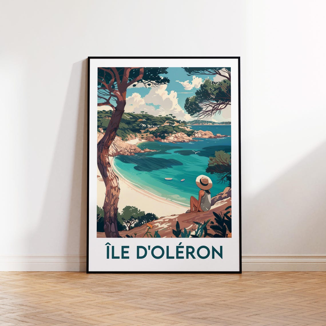 Ile Doleron France Island Beach Cove Pine Coast Travel Poster