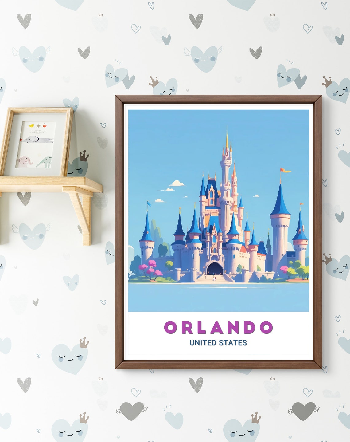 Orlando United States Daytime Blue Spire Fairy Tale Castle Poster - Image 3