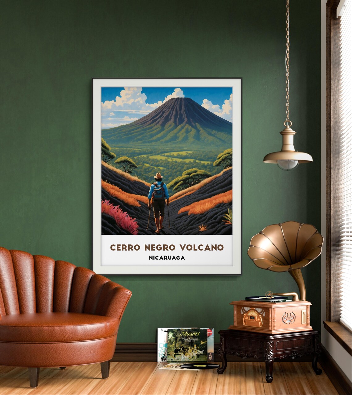 Cerro Negro Volcano Nicaragua Hiker Black Lava Trail Adventure Poster - Image 2