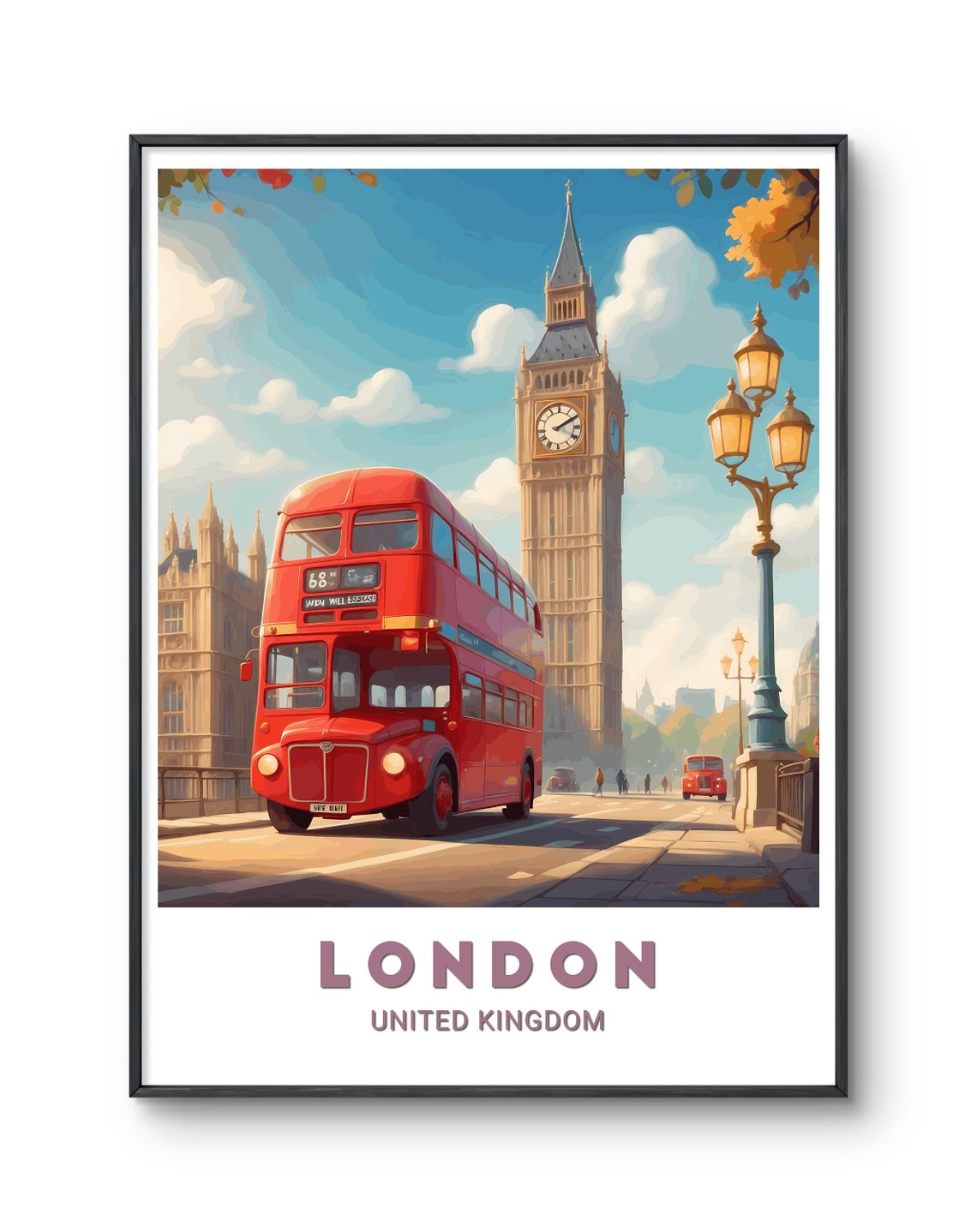 London Red Double Decker Bus And Big Ben United Kingdom Poster