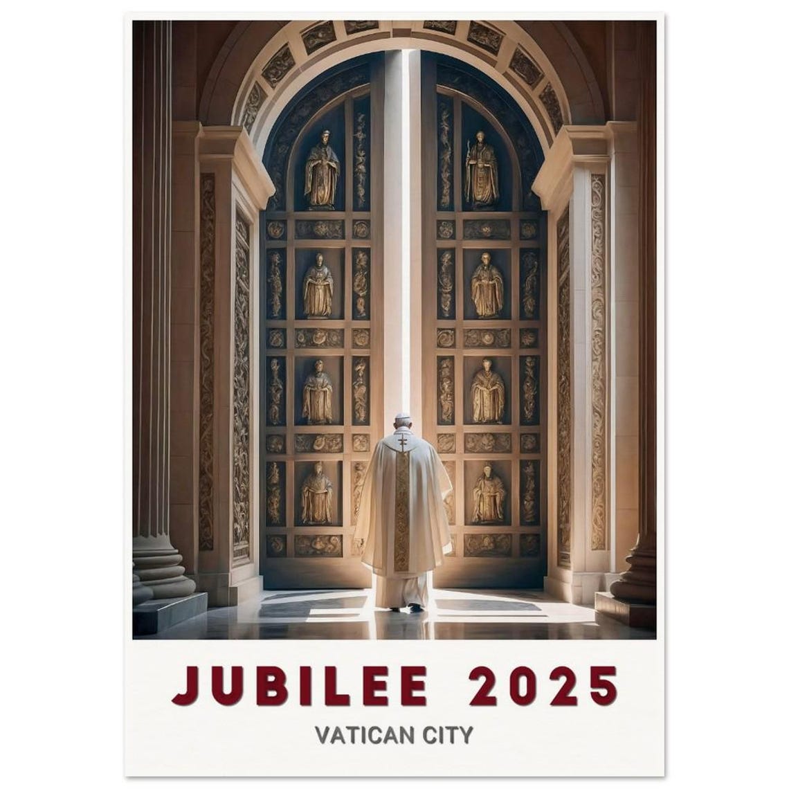 Vatican City Jubilee 2025 Holy Door Pilgrimage Faith Art Poster