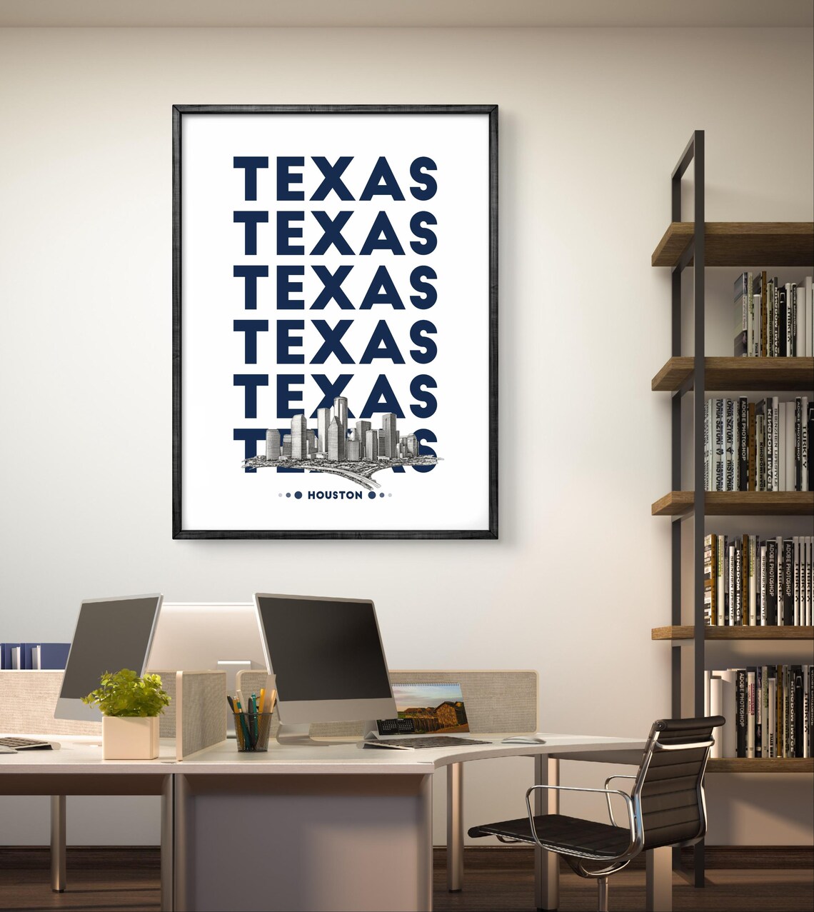 Texas Houston Skyline, Modern Wall Art For City Lovers - Image 3