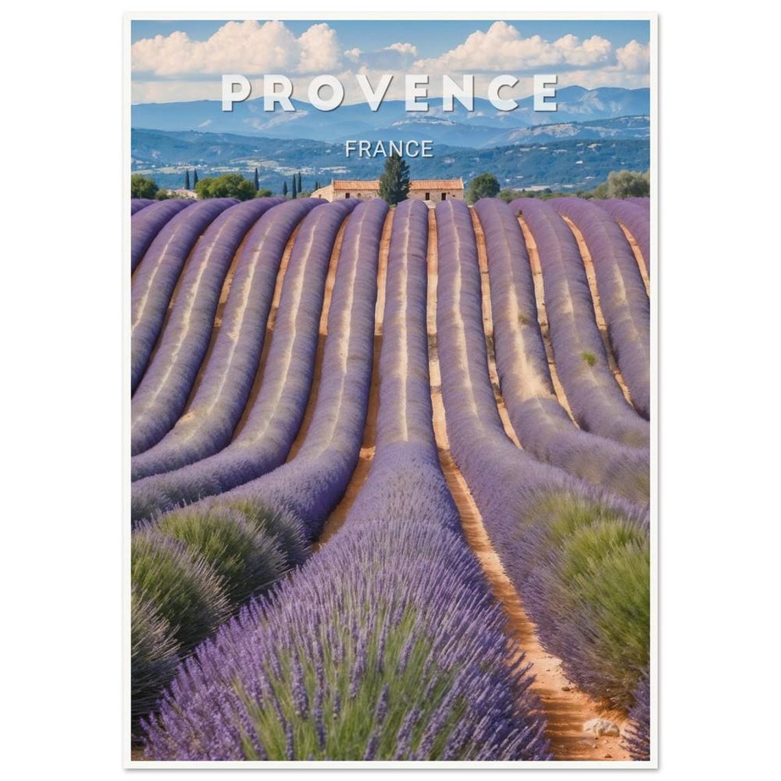 Provence Lavender Field Rows Summer Farm France Travel Poster - Image 2