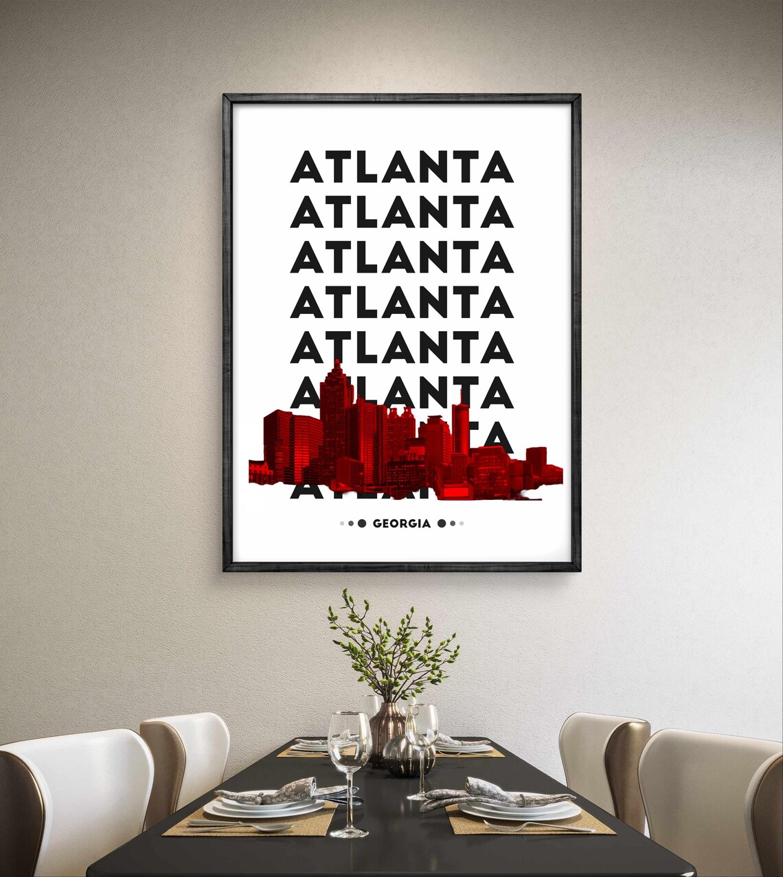 Atlanta Georgia, Modern City Poster Print