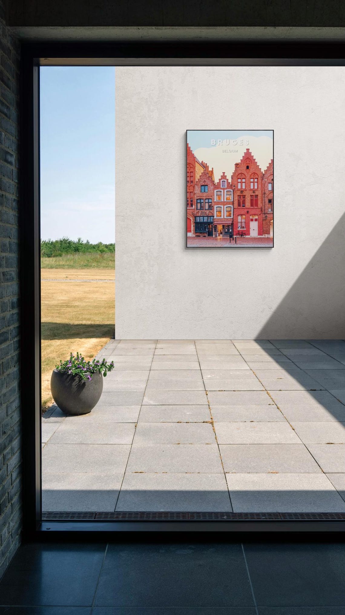 Bruges Flemish Brick Facades Stepped Gables Belgium Travel Poster - Image 3